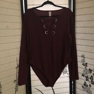 Xl new burgundy body suit